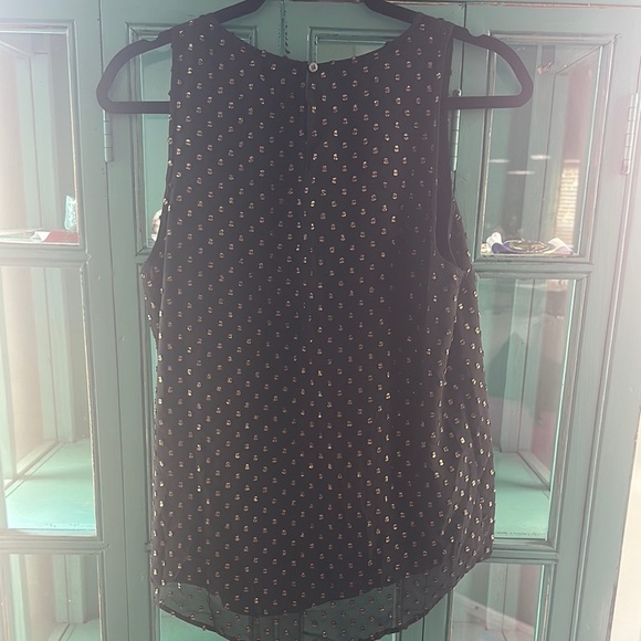 J Crew Black Sleeveless Blouse with Gold Dots - Picture 7 of 7